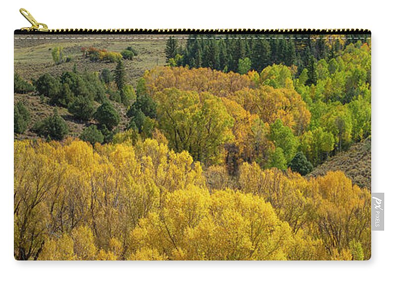 Chair Mountain Zip Pouch featuring the photograph Chair Mountain Vertical Panorama by Aaron Spong