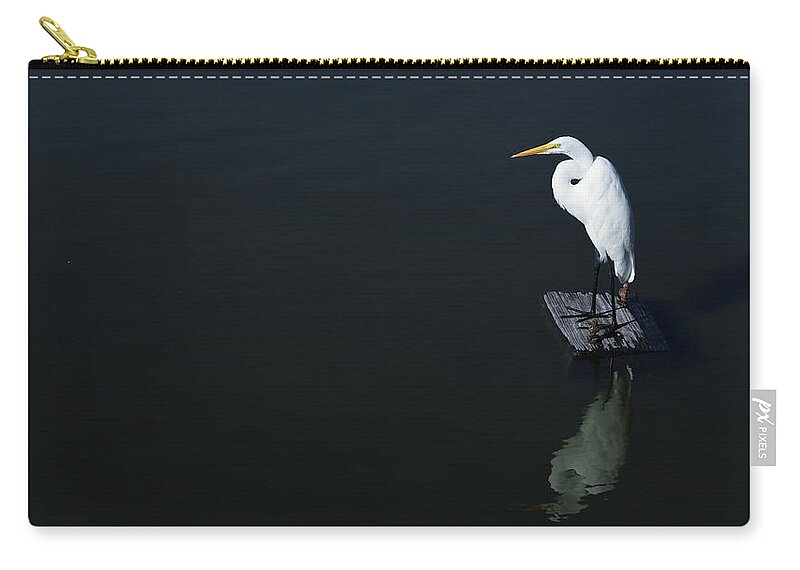 Heron Zip Pouch featuring the digital art Chairman of the Board by Brad Barton