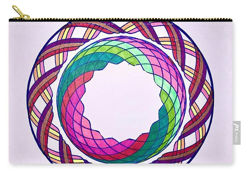 Spiral Zip Pouch featuring the drawing Chakra Series #5a by Steve Sommers