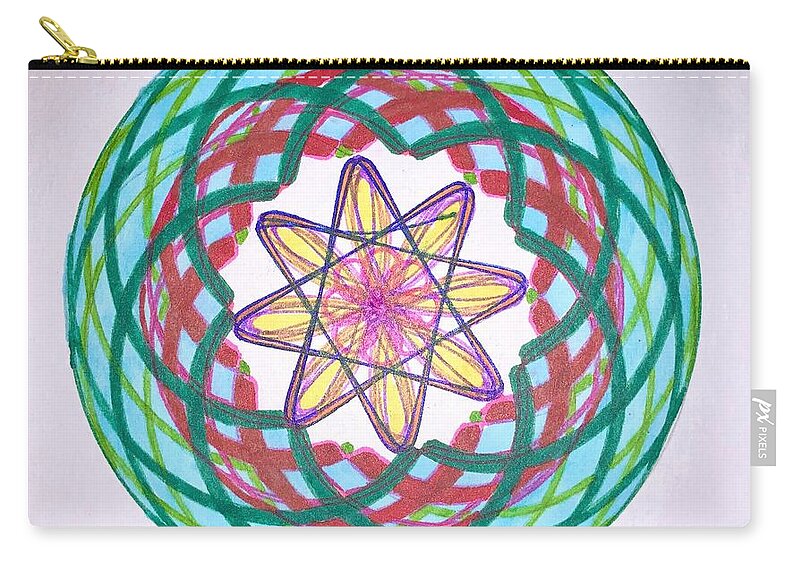 Chakra Zip Pouch featuring the drawing Chakra Series #8 by Steve Sommers