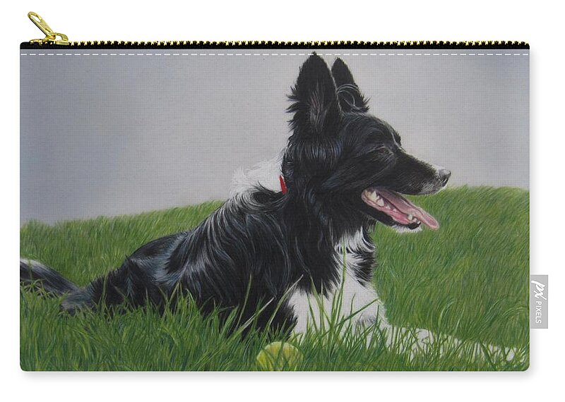Dog Zip Pouch featuring the digital art Champion of the Tennis Game by Kelly Speros