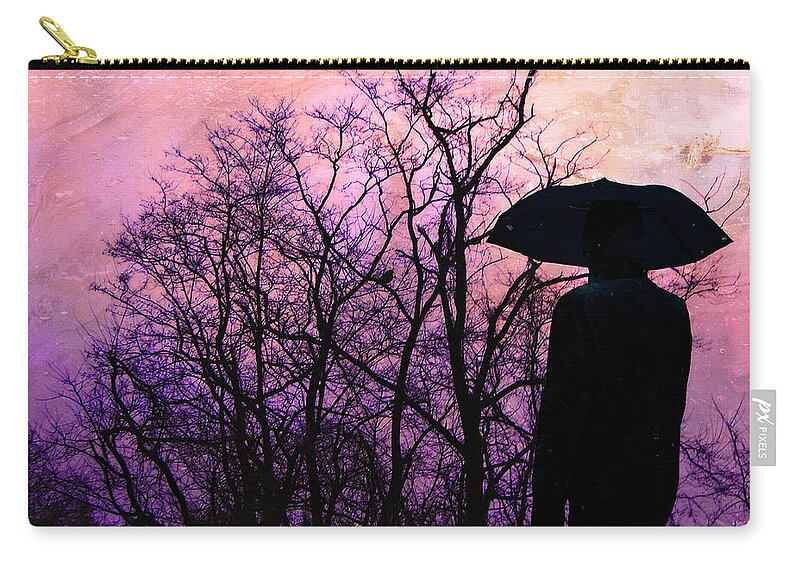 Winter Zip Pouch featuring the digital art Chance of Rain by Sandra Selle Rodriguez
