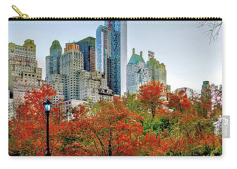 Central Park Zip Pouch featuring the photograph Changing Of The Seasons Triptych_2 by Az Jackson