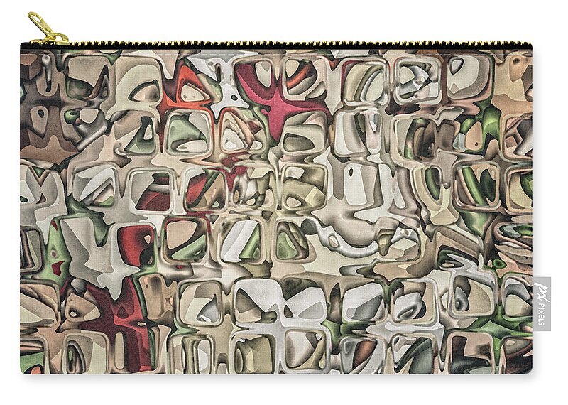 Earth Tones Zip Pouch featuring the digital art Chaos and Texture by Phil Perkins