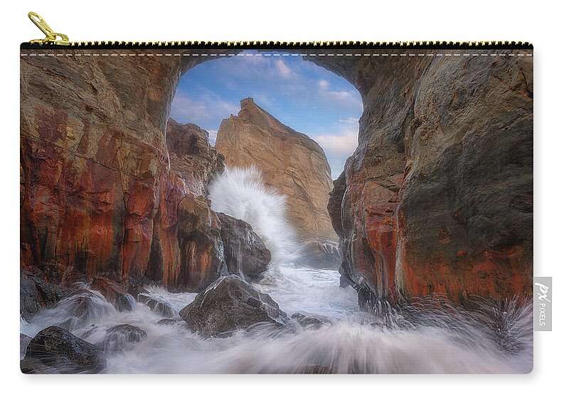 Oregon Carry-all Pouch featuring the photograph Chaos at Kiwanda by Darren White
