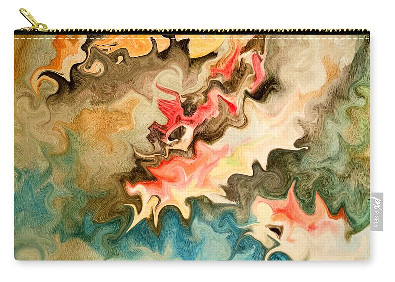 Abstract Painting Zip Pouch featuring the digital art Chaos by Stacie Siemsen