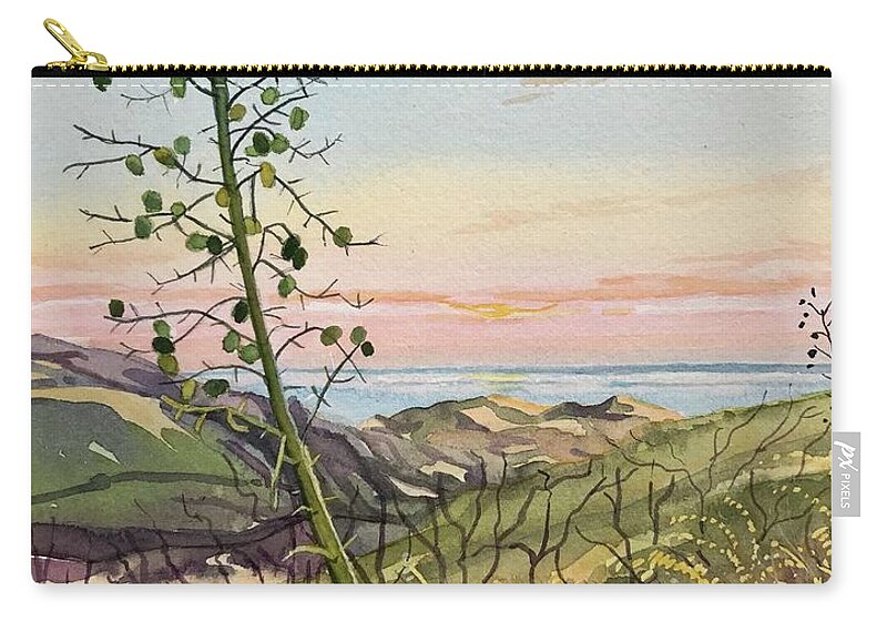 California Zip Pouch featuring the painting Chaperal Yucca by Luisa Millicent