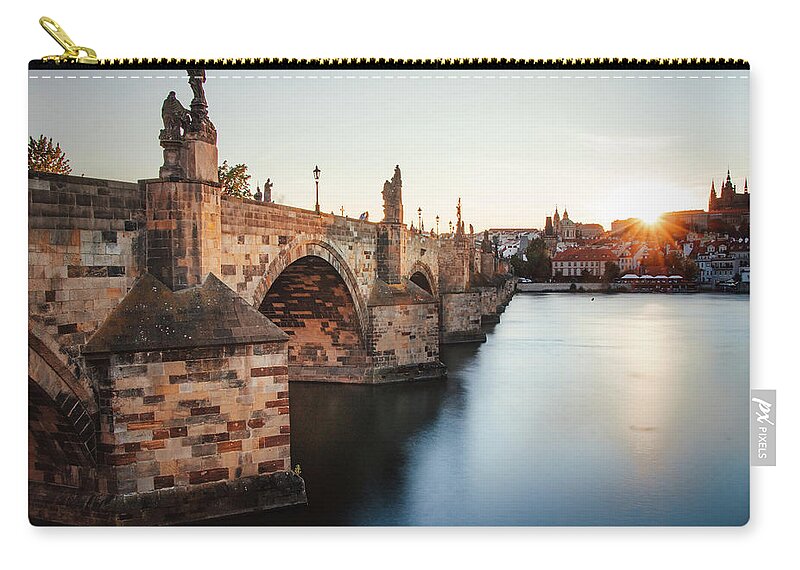 Castle Carry-all Pouch featuring the photograph Charles bridge in Prague, czech republic. by Vaclav Sonnek