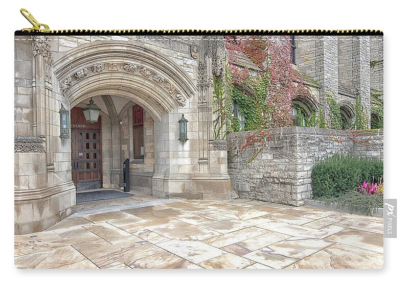 Charles Deering Memorial Library Carry-all Pouch featuring the photograph Charles Deering Memorial Library by Patty Colabuono