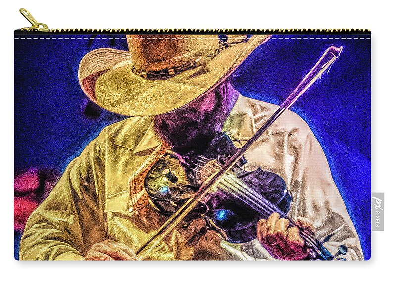 © 2020 Lou Novick All Rights Reversed Zip Pouch featuring the photograph Charlie Daniels by Lou Novick