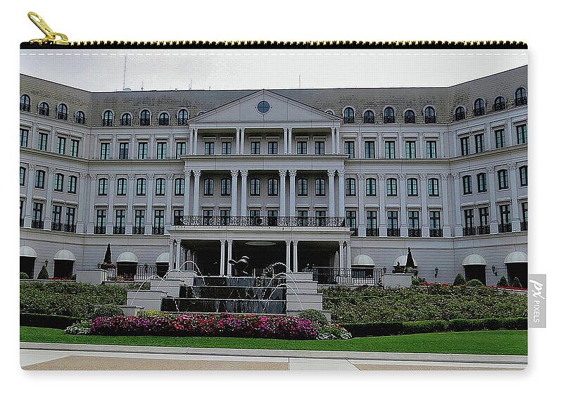 Resorts Zip Pouch featuring the photograph Chateau Lafayette at Nemacolin Woodlands Resort in Pennsylvania by Linda Stern