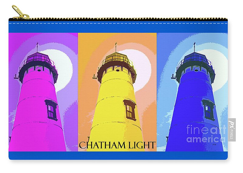 Abstract Zip Pouch featuring the mixed media Chatham Light Abstract Triptych by Sharon Williams Eng