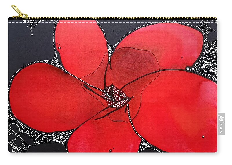 Flower Zip Pouch featuring the painting Cheery Oh by Pat Purdy