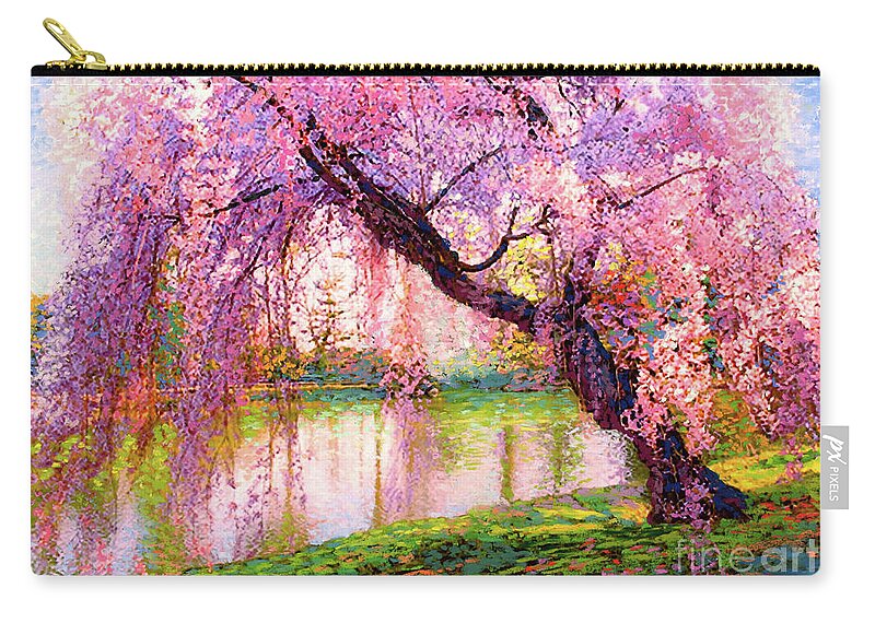 Landscape Carry-all Pouch featuring the painting Cherry Blossom Beauty by Jane Small