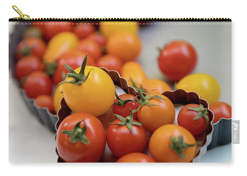 June2020 Zip Pouch featuring the photograph Cherry Tomatoes 2 by Rebecca Cozart