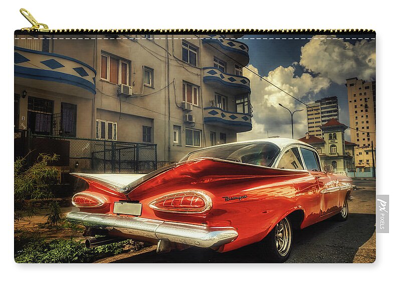 Chevy Carry-all Pouch featuring the photograph Chevrolet Biscayne by Micah Offman