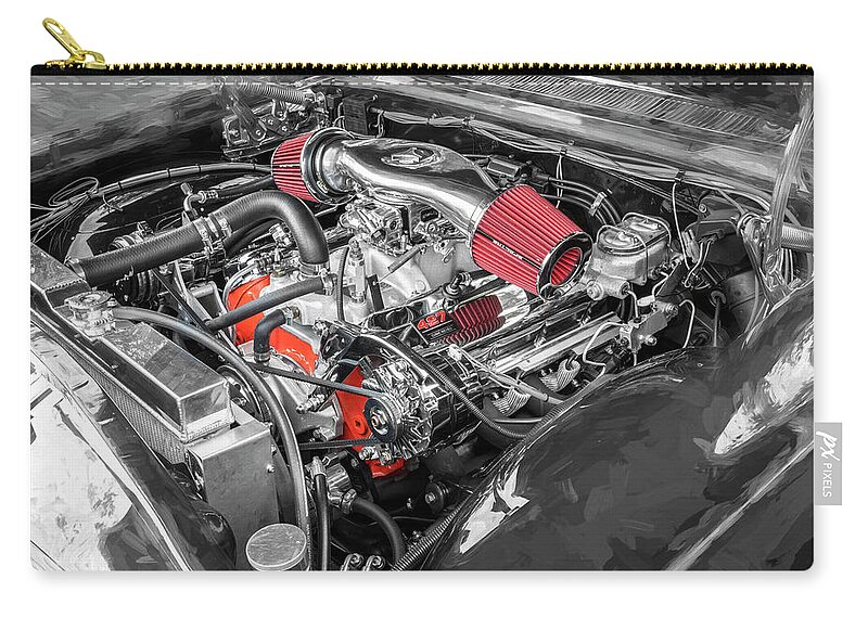 Chevrolet L88 427 Motor Zip Pouch featuring the photograph Chevrolet L88 427 Motor X101 by Rich Franco