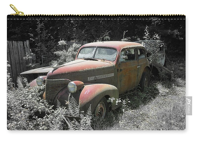 Car Zip Pouch featuring the photograph Chevy Rust by Steven Nelson