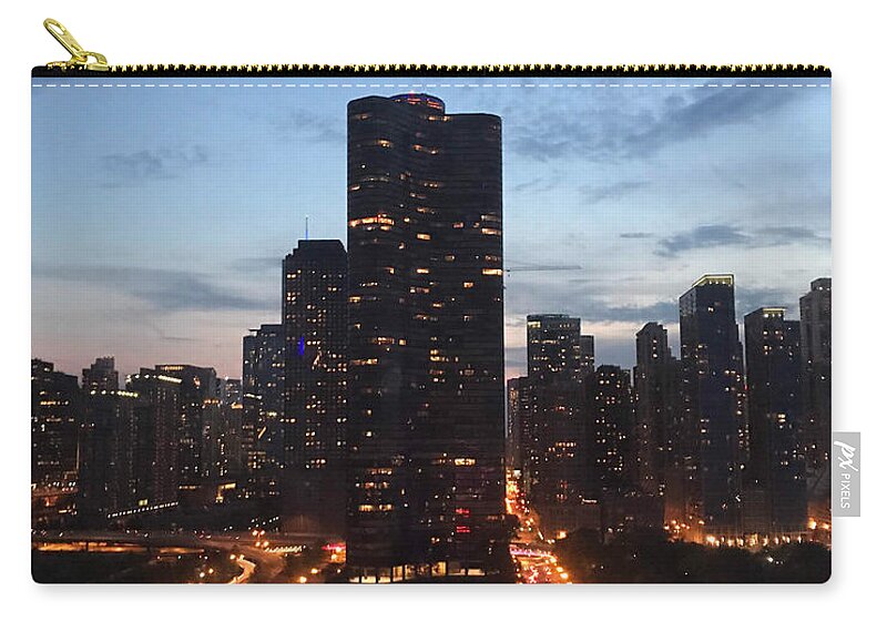 Chicago Carry-all Pouch featuring the photograph Chicago at Dusk by Lee Darnell