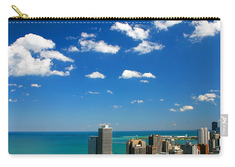 Chicago Skyline Carry-all Pouch featuring the photograph Chicago Skyline Big Sky Lake by Patrick Malon