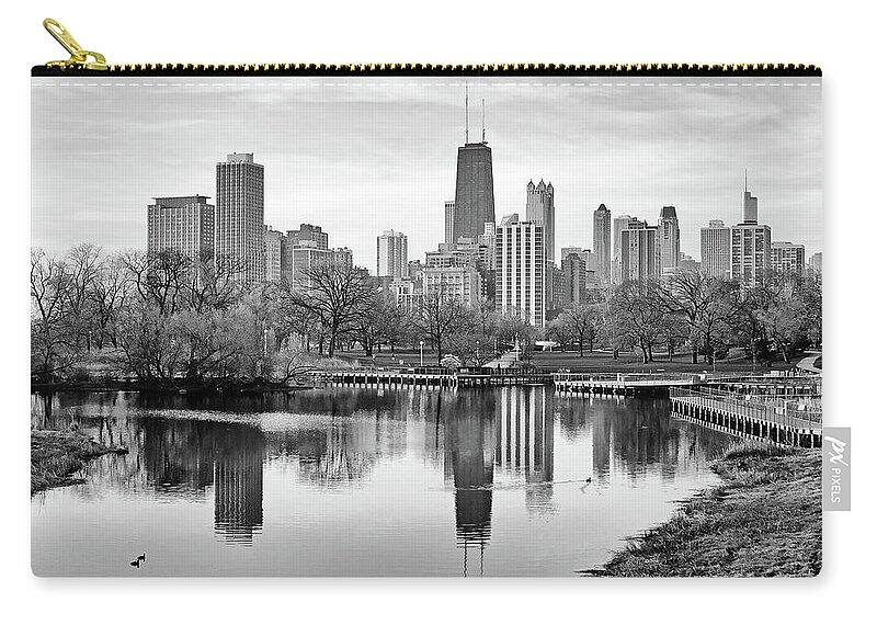 Chicago Skyline Zip Pouch featuring the photograph Chicago Skyline - Lincoln Park by Nikolyn McDonald