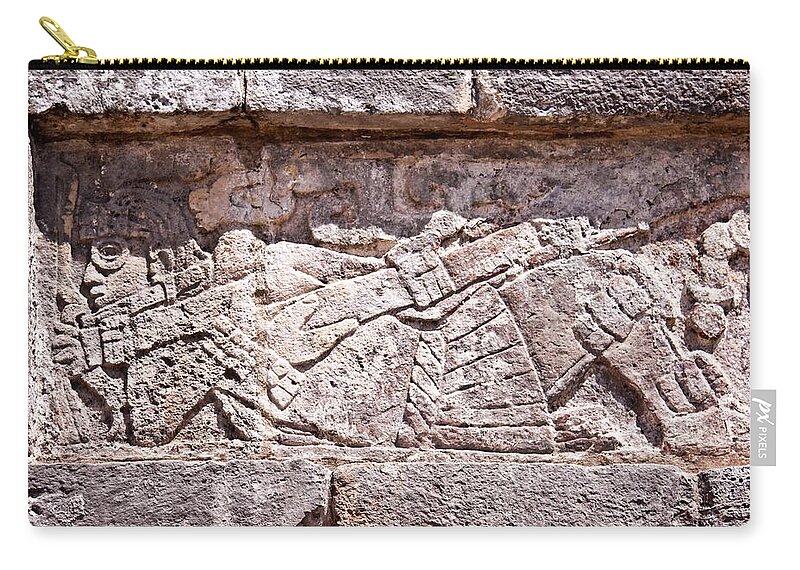 Maya Zip Pouch featuring the photograph Chichen Itza Spaceman by Tatiana Travelways