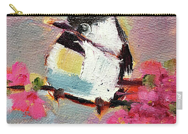 Chickadee Carry-all Pouch featuring the painting Chickadee 5 by Roxy Rich