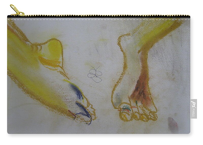  Zip Pouch featuring the drawing Chieh's Feet by AJ Brown