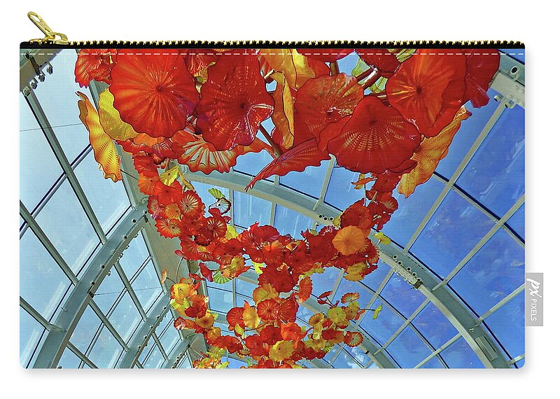 Garden And Glass Zip Pouch featuring the photograph Chihuly Garden and Glass, Seattle, Washington by Lyuba Filatova
