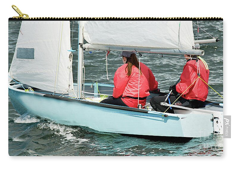 Csne2 Zip Pouch featuring the photograph Children lake sailing. by Geoff Childs
