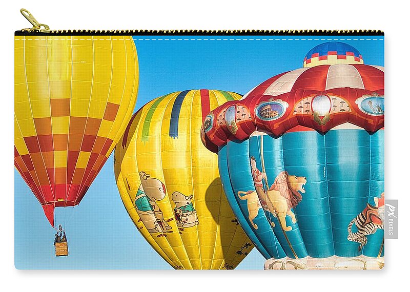 Hot Air Balloons Zip Pouch featuring the photograph Child's play AIBF 3 by Segura Shaw Photography