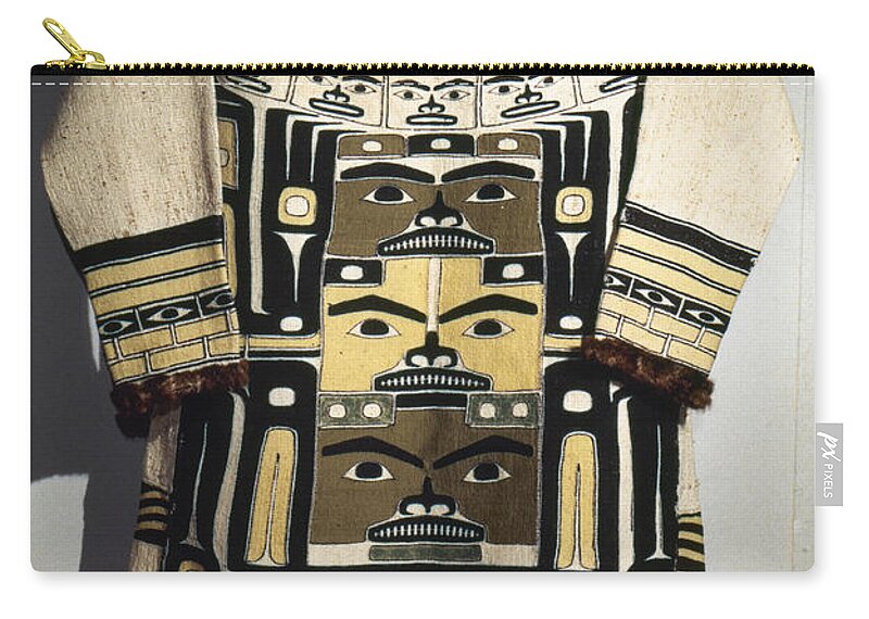 Antique Zip Pouch featuring the tapestry - textile Chilkat Tunic by Granger