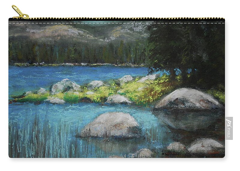 Lake Zip Pouch featuring the pastel Chilling out at Chilicoot by Sandra Lee Scott