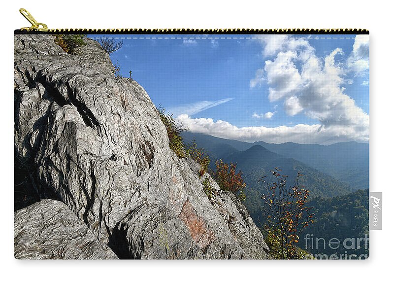 Chimney Tops Zip Pouch featuring the photograph Chimney Tops 14 by Phil Perkins