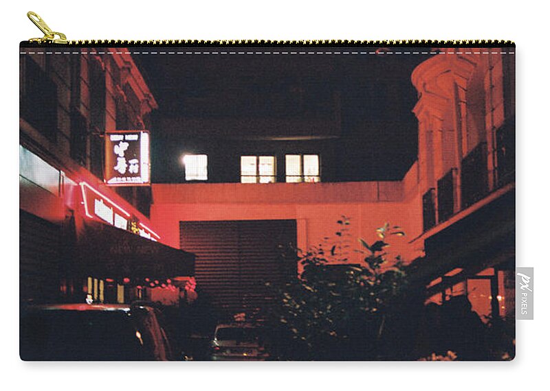 Night Zip Pouch featuring the photograph Chinese restaurant by Barthelemy De Mazenod