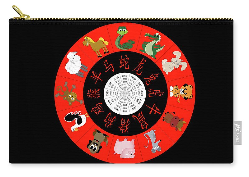  Zip Pouch featuring the photograph Chinese Zodiac by Karen Foley