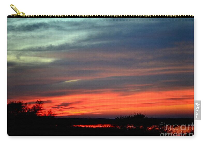 Summer Sky Photography Zip Pouch featuring the photograph Choke Canyon Sunset No 7 by Expressions By Stephanie