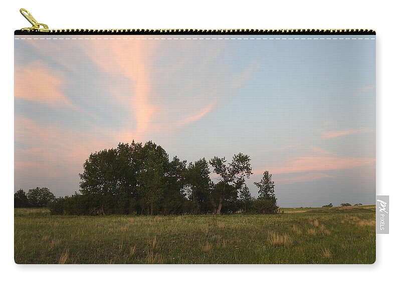 Bushes Zip Pouch featuring the photograph Chokecherry Bushes in the Evening Light by Amanda R Wright