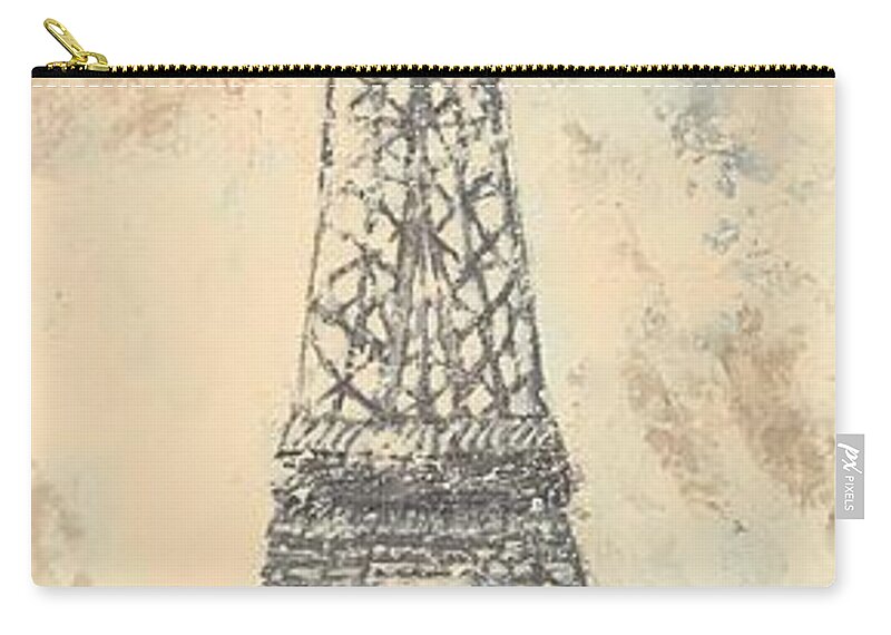 Eiffel Tower Zip Pouch featuring the painting Christian's Paris by Torrie Smiley