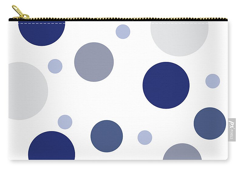 Christmas Carry-all Pouch featuring the digital art Christmas Blues Polka Dots by Amelia Pearn