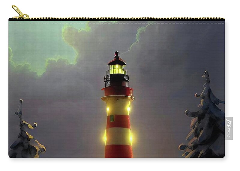 God Zip Pouch featuring the digital art Christmas Card No.27 by Fred Larucci