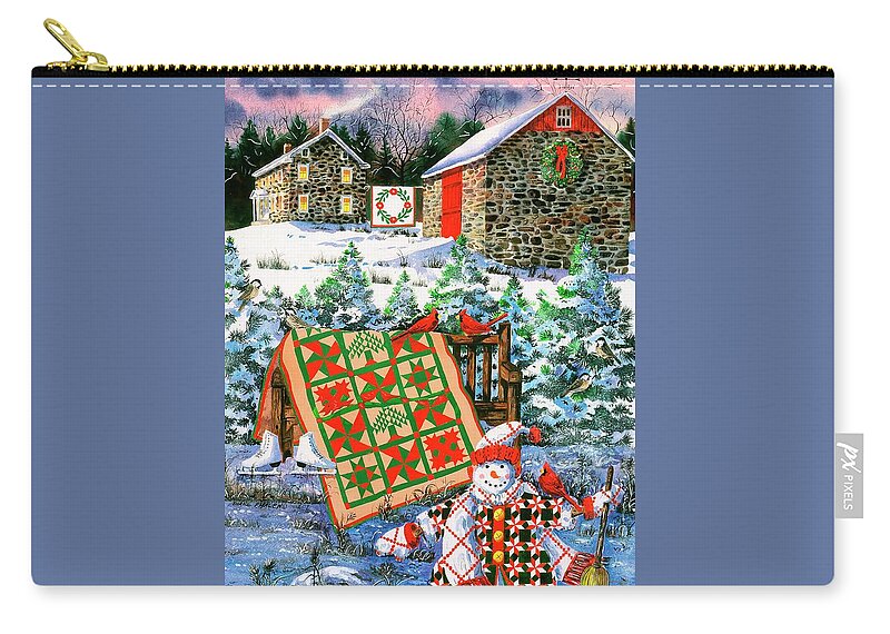 Christmas Zip Pouch featuring the painting Christmas Cheer by Diane Phalen