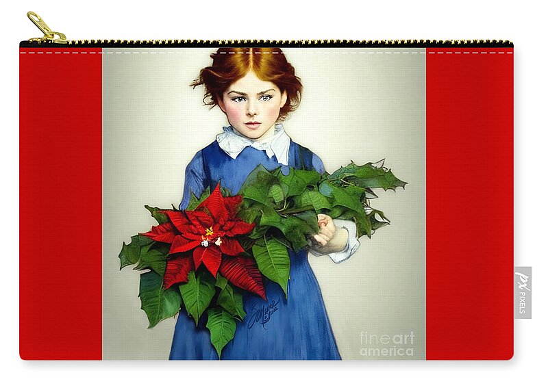 Christmas Art Zip Pouch featuring the digital art Christmas Child #2 by Stacey Mayer
