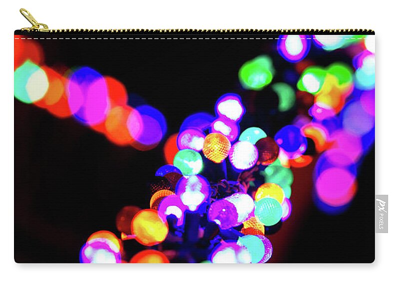 Christmas Lights Zip Pouch featuring the photograph Christmas Lights Abstract by Rich S