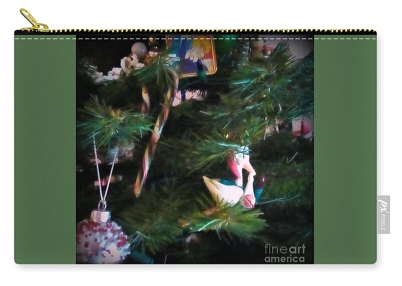 Holiday Zip Pouch featuring the photograph Christmas Ornaments Square by Frank J Casella