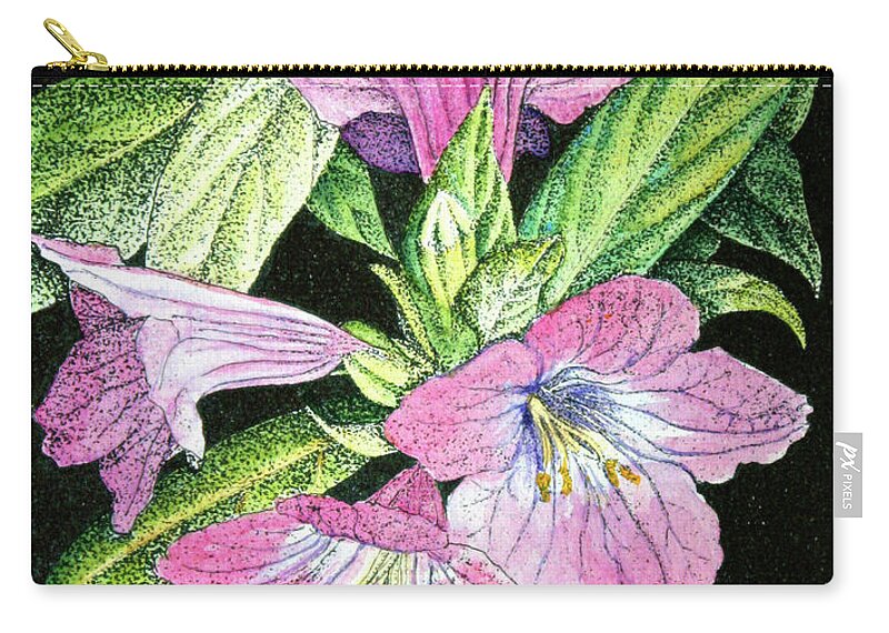 Flora Zip Pouch featuring the painting Christmas Pride by Mariarosa Rockefeller