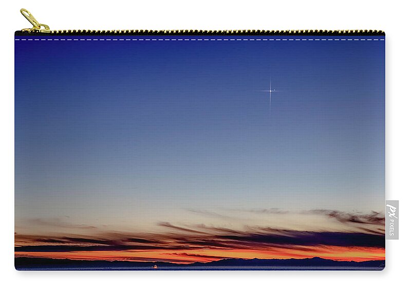 Dec 21 Winter Solstice Zip Pouch featuring the photograph Christmas Star, Christmas Miracle by John A Rodriguez