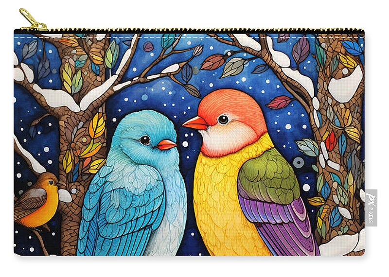 Hristmas Zip Pouch featuring the digital art Christmas Time Series 003 by Carlos Diaz