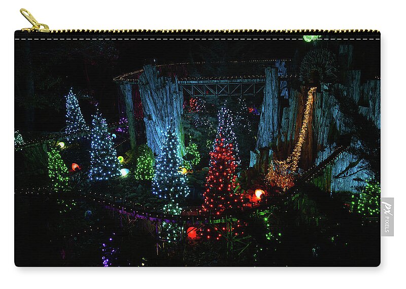 Train Zip Pouch featuring the photograph Christmas Train Village by Gina Fitzhugh