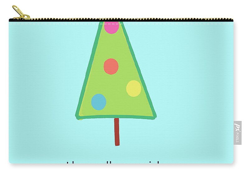 Holiday Zip Pouch featuring the digital art merry Christmas tree by Ashley Rice